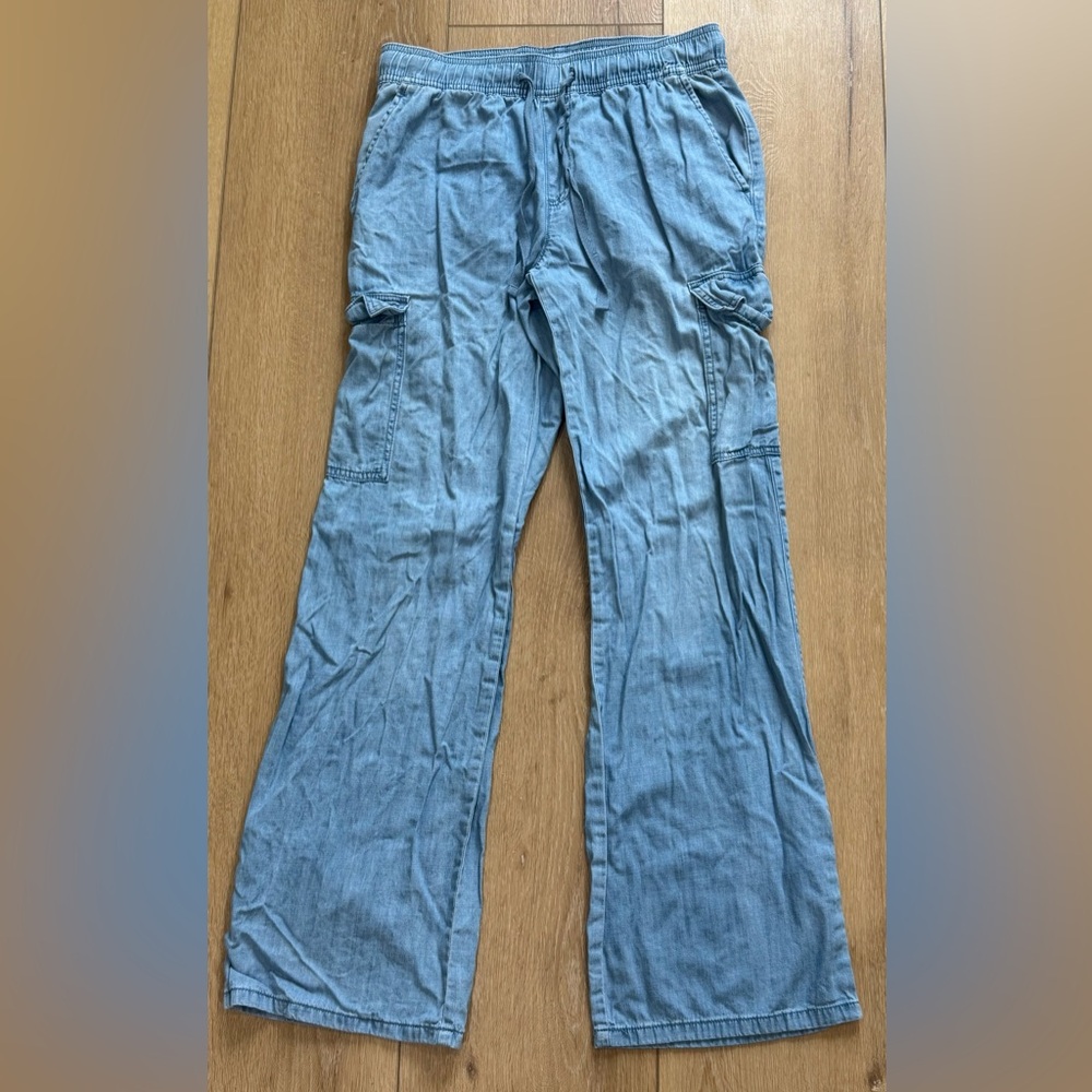 Social Standard Light Wash Wide Leg Cargo Jeans